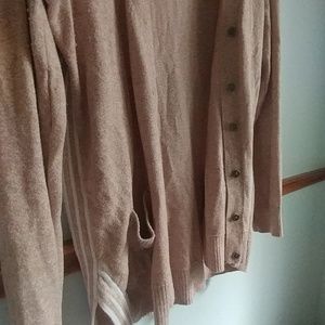 Tan and White Varsity Sweater